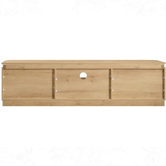 70" Fluted TV Stand for TVs Up to 80", Mid Century Modern Entertainment Center - Image 9