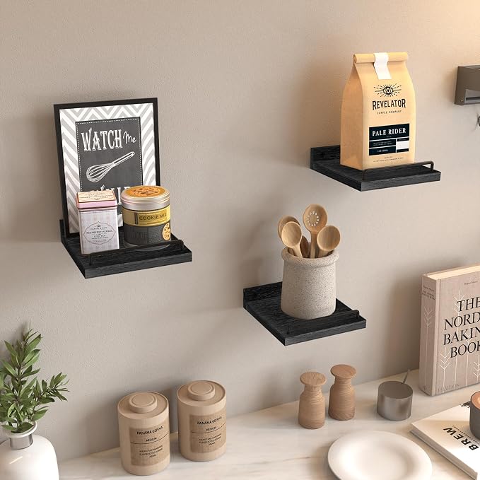 RYOFOBETTO Small Floating Shelf, 6 X 6 Inches Farmhouse Wall Shelves - Image 2