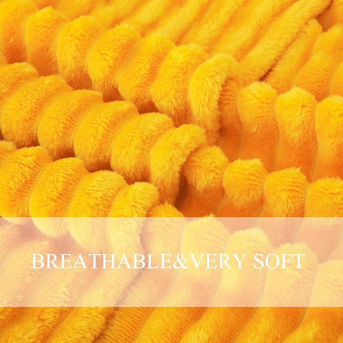 Yellow Fleece Throw Blanket 50”×60” - Image 6