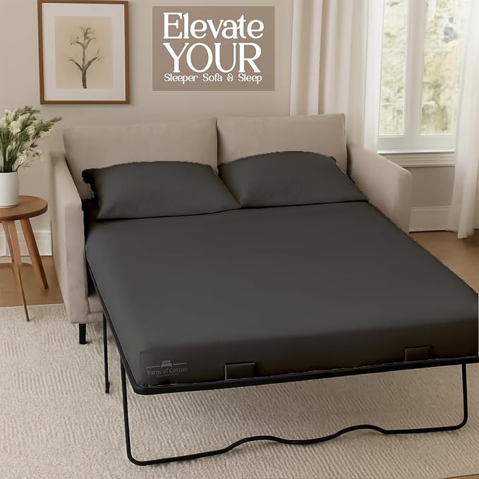 Sleeper Sofa Bed Sheet, 100% Cotton 400 Thread Count, 4 Piece Set, Deep Pocket - Image 5