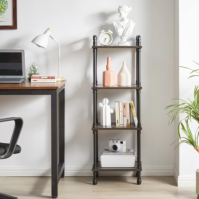 IBUYKE Industrial Pipe Ladder Shelf, 4-Tier Vintage Style Book Shelf, Free - Image 2