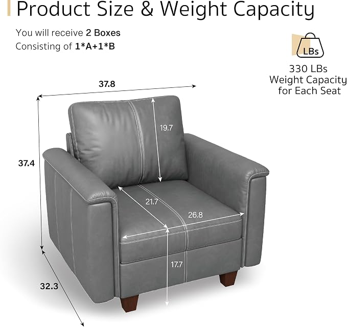 SITJOY Faux Leather Living Room Chair - Image 2