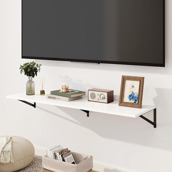 Fun Memories Floating Shelves for Wall, 12 Inch Deep Floating Shelves Set of 2 - Image 2