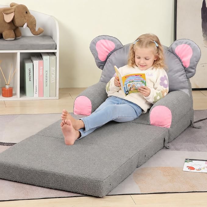 MOMCAYWEX Kids Sofa, Sherpa Couch - Image 4