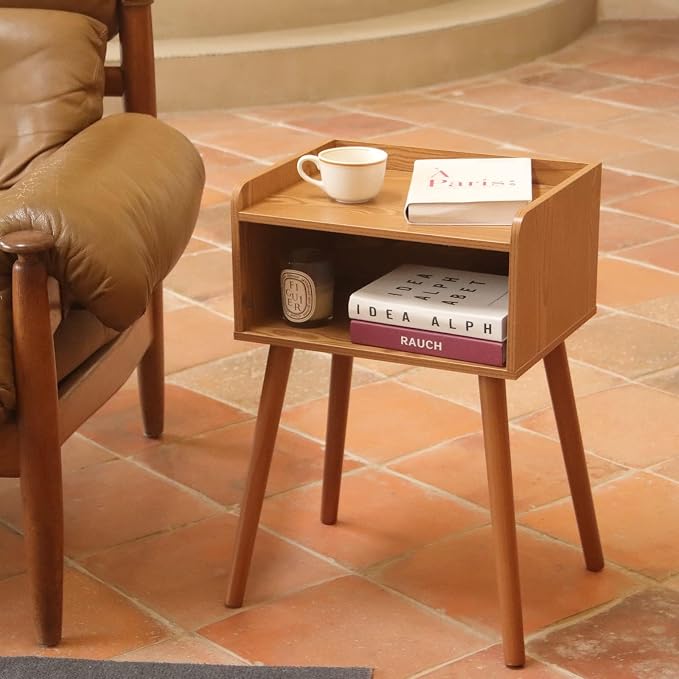 MaxSmeo Nightstands Set of 2, Mid Century Modern Side Table Bedroom - Image 2