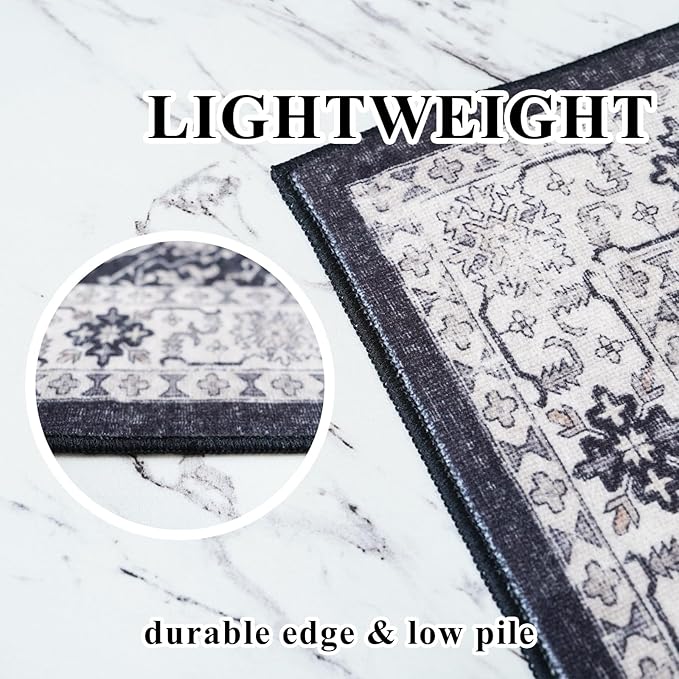 Entryway 2x4 Washable Area Rug: Oriental Stain Resistant Kitchen Runner Rugs - Image 5