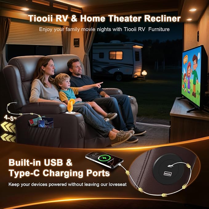 RV Loveseat Recliner Sofa, Wall Hugger Recliners - Image 3