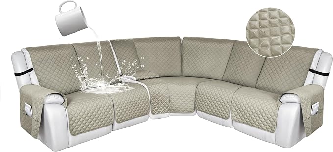 HDCAXKJ 100% Waterproof Reclining Sectional Couch Covers L Shape Recliner Sofa by HDCAXKJ