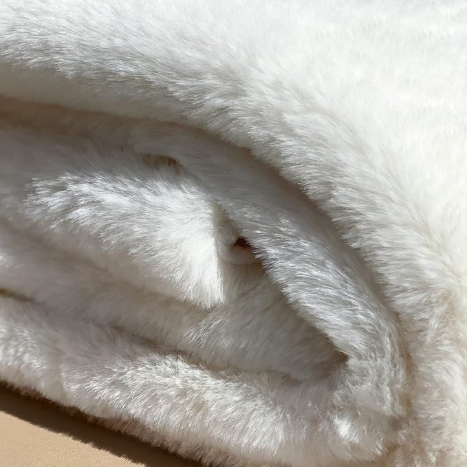 ORINOVA White Faux Bunny Fuzzy Fur Rugs - Image 9