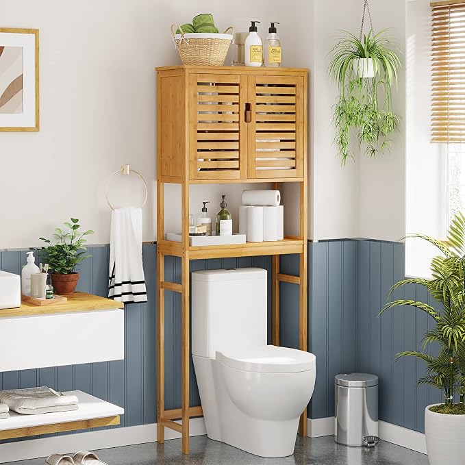 VIAGDO Over The Toilet Storage Cabinet, Tall Bathroom Cabinet Organizer - Image 5
