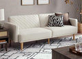 mopio 76.4" Futon Sofa Bed, Sleeper Sofa, Mid Century Modern Futon Couch by MopioInc