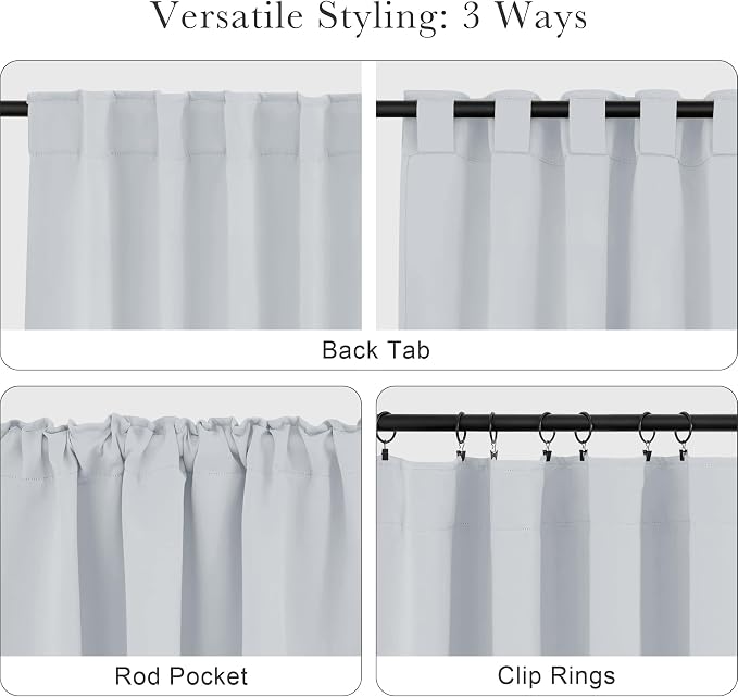 PONY DANCE 60% Light Blocking Curtains 96 inch Long, Room Darkening Curtains - Image 5