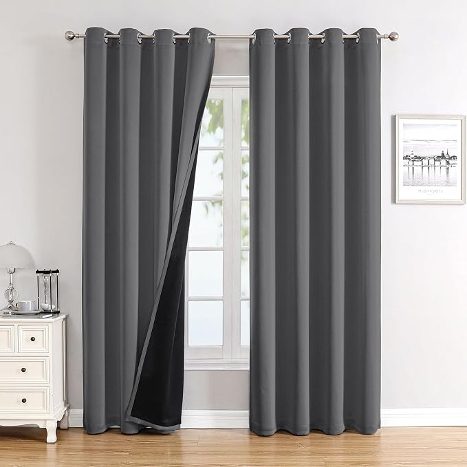ChrisDowa 100% Blackout Curtains 80 inch Long by ChrisDowa