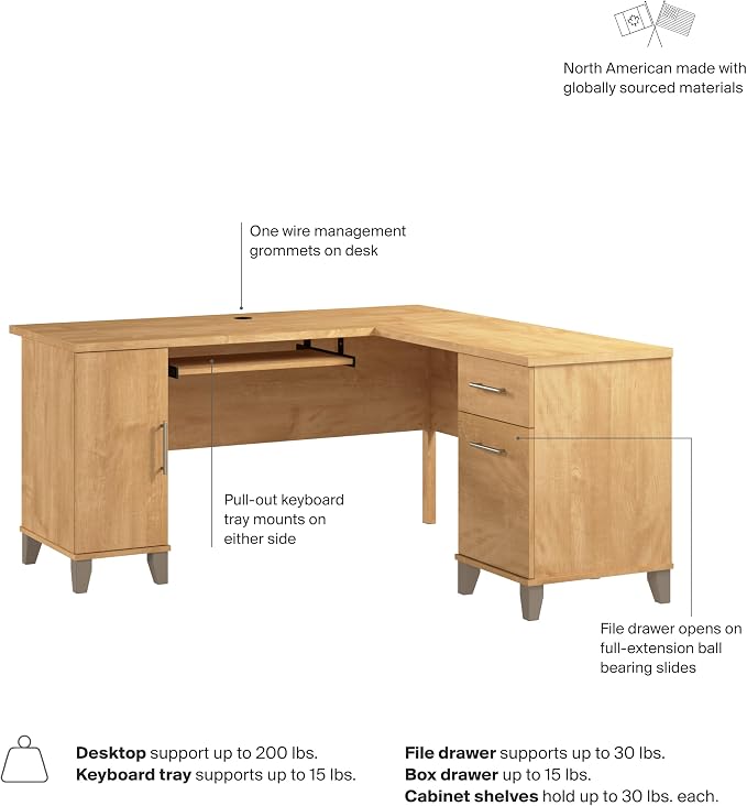 Bush Home 60-Inch L-Shaped Desk - Image 8
