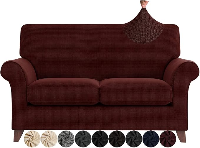 ZNSAYOTX 3 Piece Loveseat Covers by ZNSAYOTX