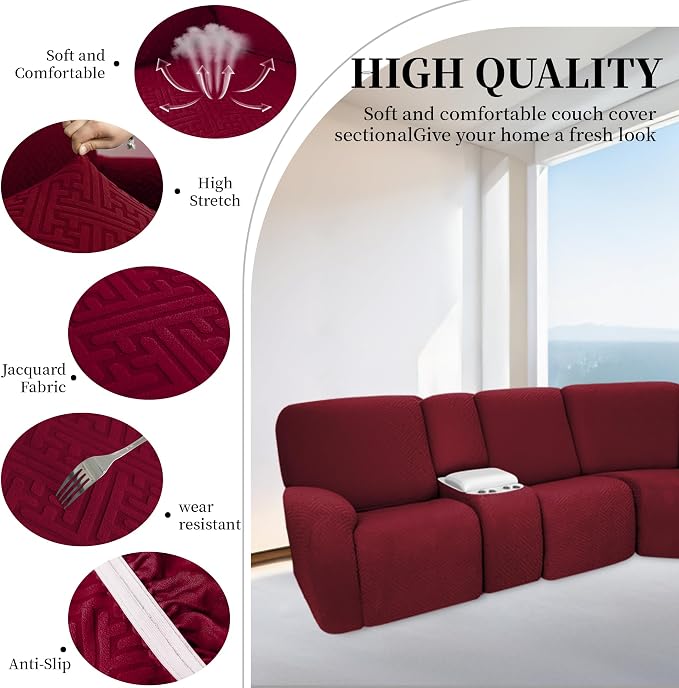 100% Waterproof Sectional Recliner Couch Covers - Image 6