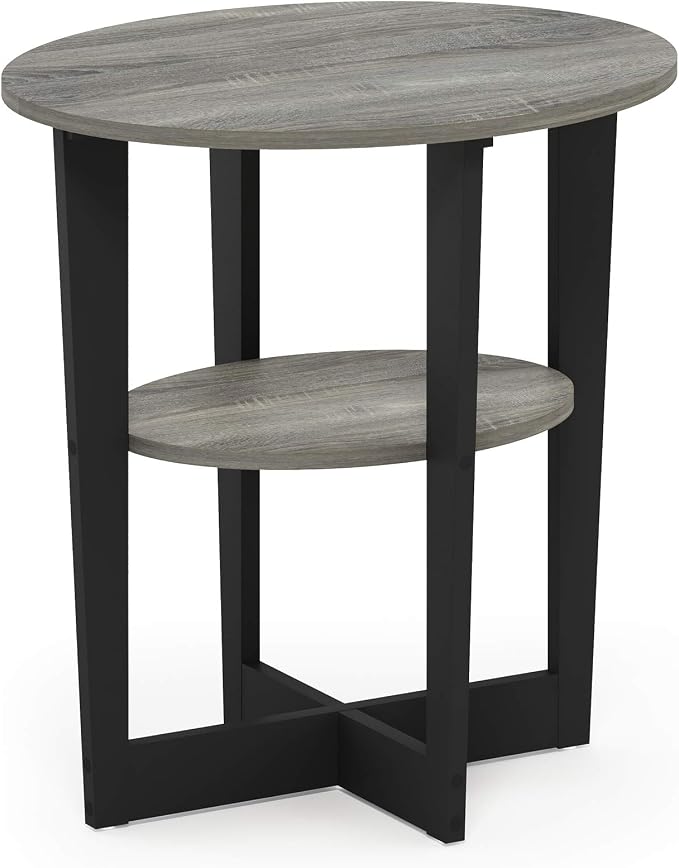 Furinno JAYA Side Table, 2-Tier Round Modern End Table - Image 6