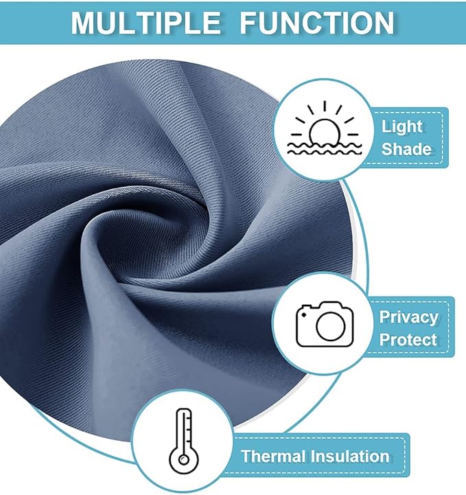 RYB HOME Blackout Curtains for Bedroom 84 inches Long 2 Panels Set, Privacy - Image 6