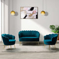 HULALA HOME 3 Piece Velvet Living Room Furniture Set, Including Loveseat & 2 by HULALAHOME