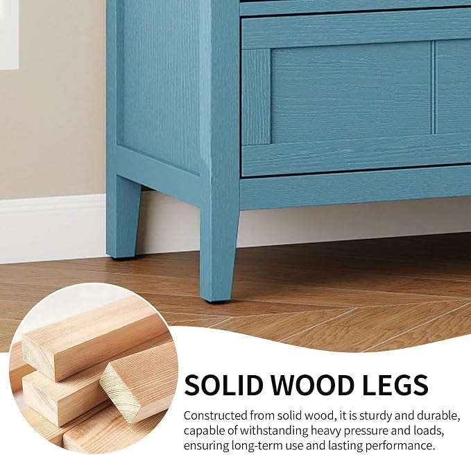 31.5" Accent Storage Cabinets, Modern 3-Drawer Decorative Side Table - Image 5