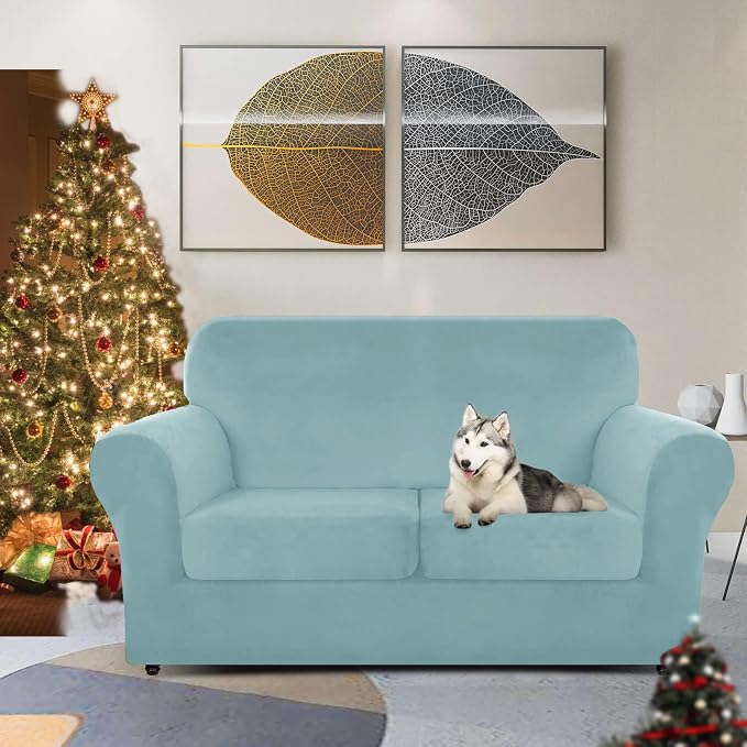 ZNSAYOTX Luxury Velvet Sofa Cover 3 Piece Stretch Loveseat Covers - Image 2