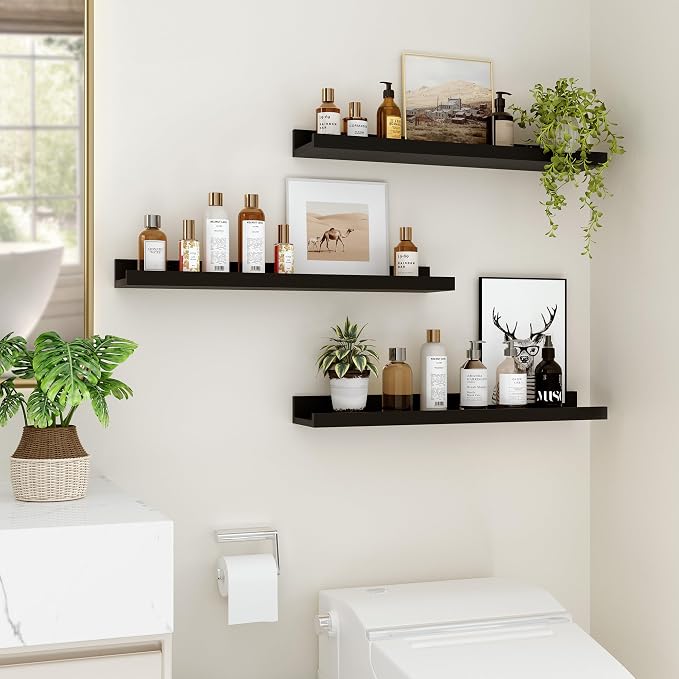Floating Shelves for Wall, 24 inch Wood Floating Shelves Set of 2, Picture - Image 5