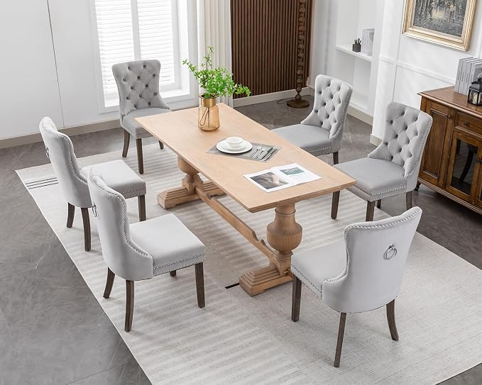 KCC Velvet Dining Chairs Set of 4, Upholstered High-end Tufted Dining Room Chair - Image 10