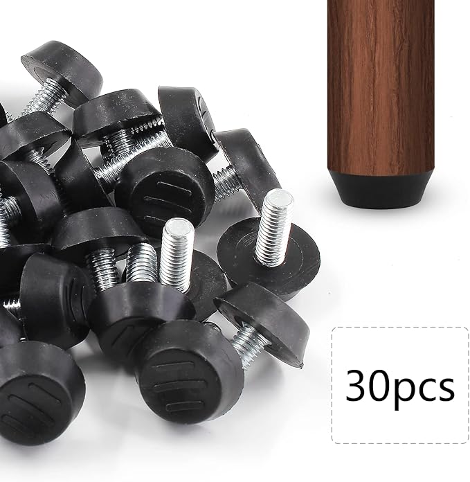Zorfeter 30 Pcs Screw in Threaded Furniture Adjustable Levelers, M6 Leveling - Image 2