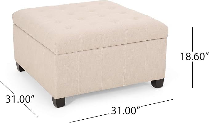 Christopher Knight Home Hedda Tufted Fabric Storage Ottoman - Image 3