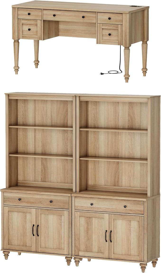 WAMPAT Home Office Furniture Set, Wood Computer Desk - Image 9