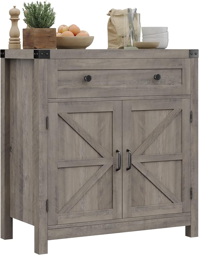 HOSTACK Coffee Bar Cabinet, Kitchen Storage Cabinet, Modern Farmhouse Buffet by HOSTACK