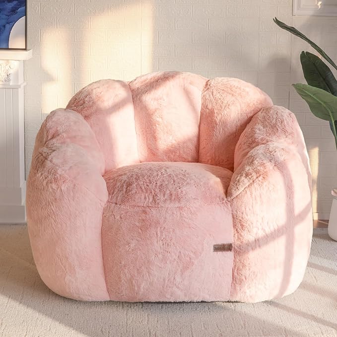 MAXYOYO Bean Bag Chair for Adults, Floral Shaped Bean Bag Sofa, Ultra Soft Faux by MAXYOYO