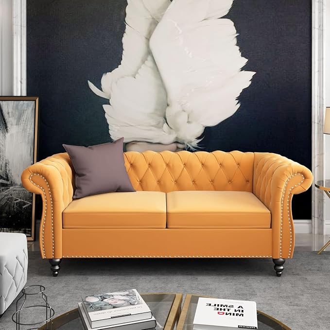 AVZEAR Chesterfield Loveseat, Modern Velvet Sofa Tufted Couch 2 Seater by AVZEAR