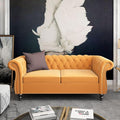 Chesterfield Loveseat Sofa, Modern Velvet Small Sofa Couch 2 Seater by RUSTYER
