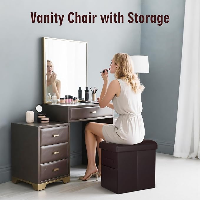 Storage Ottoman, Slim Tall Foot Stool - Image 2