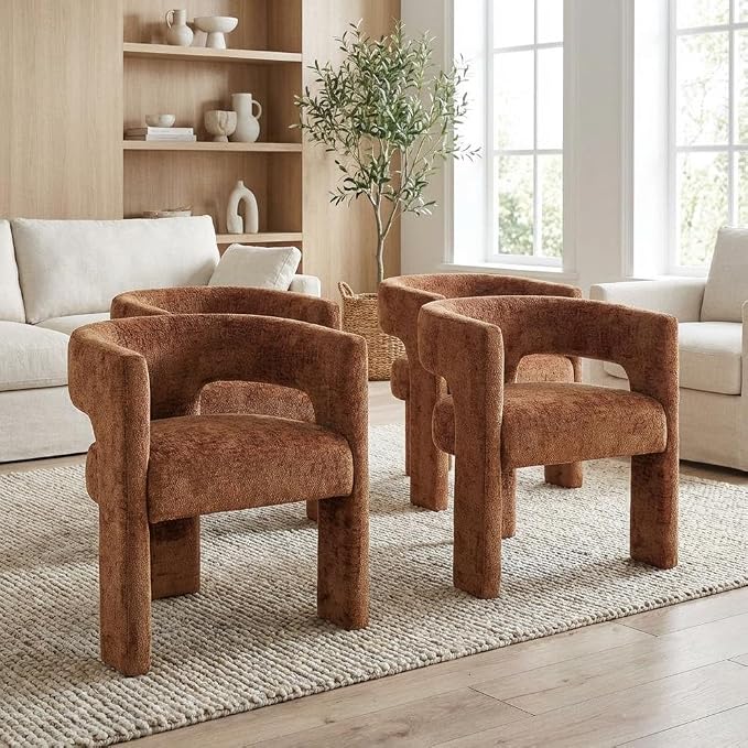 Jofran Gwen Jacquard Upholstered Accent Chair, Modern Luxury Plush Sculptural - Image 2