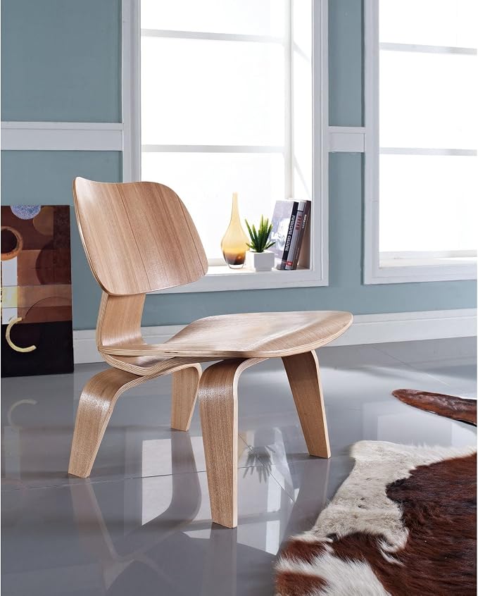 Modway EEI-510-NAT Fathom Mid-Century Modern Molded Plywood Lounge Accent Chair - Image 2