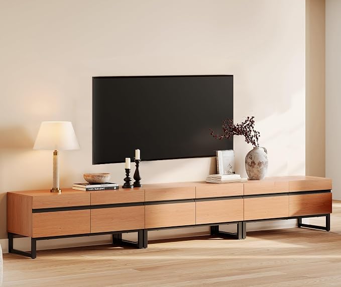 WAMPAT Modern TV Stand for 32-110 Inch TVs, Wood Entertainment Center - Image 4