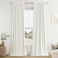 Guken Ivory 100% Blackout Linen Curtains 42 Inch Wide by 84 Inch by Guken