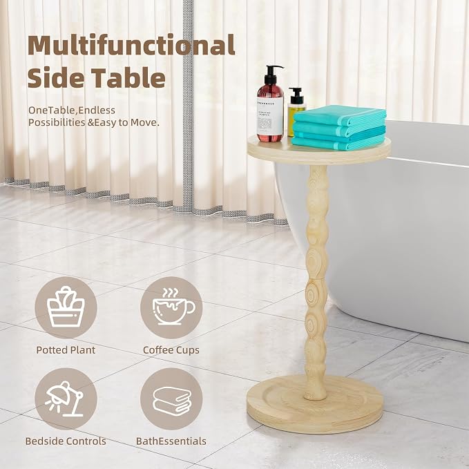 Simple Trending Round Side Table, Small Drink Table, Beside End Table - Image 8
