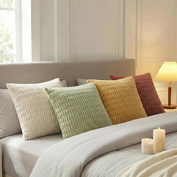 Fancy Homi 4 Packs Fall Decorative Throw Pillow Covers 16x16 Inch - Image 3