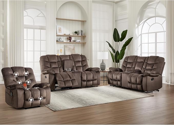 HAOMARKETS 3 Pieces Recliner Sofa Furniture Set, Include Power Recliner Chair by HAOMARKETS