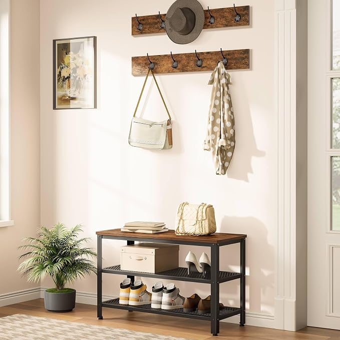 HOOBRO Hall Tree Entryway Storage Bench, Coat Rack Shoe Bench, Shoe Rack - Image 2