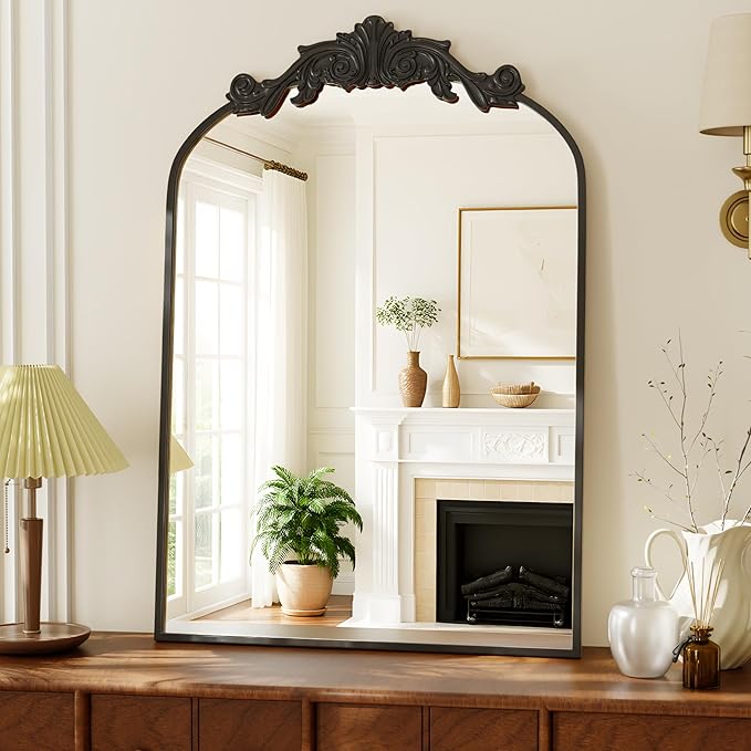 VooBang Vintage Arched Bathroom Mirror, 24x36 Inch Retro Wall Mounted Vanity by VooBang