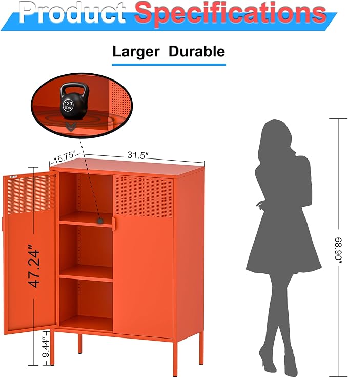 Washsemba 2 Mesh Door Metal Cabinet - Image 2