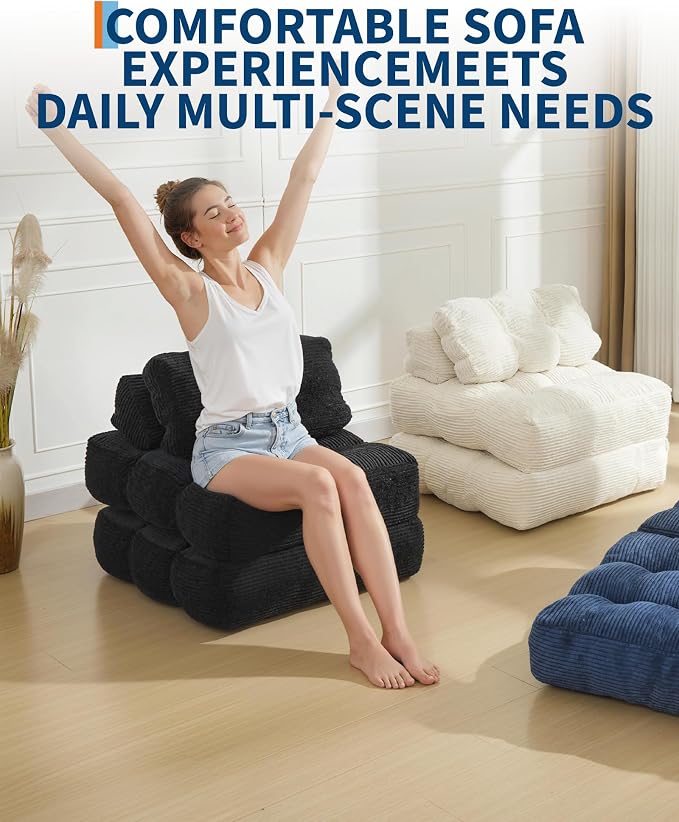 Folding Sofa Bed, 1 Person Sleeper Sofa - Image 7