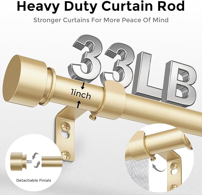 Modern Gold Curtain Rods 2 Pack - Image 3