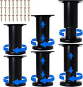 6 Pcs Adjustable Height Furniture Support Legs 3.15-4.72 inch, Metal Heavy Duty by Olldag
