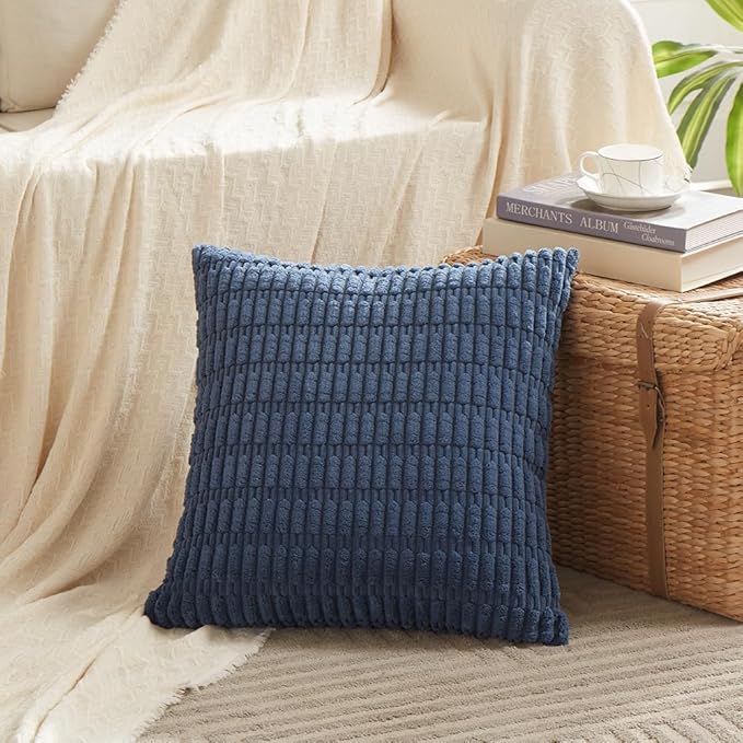 Fancy Homi 4 Packs Dusty Blue Decorative Throw Pillow Covers 26x26 Inch - Image 2