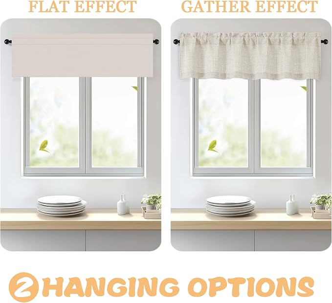 OWENIE Natural Valances for Windows 1 Pcs 18 Inch Length, Light Filtering - Image 5
